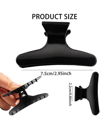 39 Pcs Butterfly Hair Clamps Clips Set with Non-slip Grip - Alligator Hair Clips, Croc Clips, Rat Tail Comb Included - Styling Hair Salon Tool for Girls in Black - Buy Online on GoSupps.com