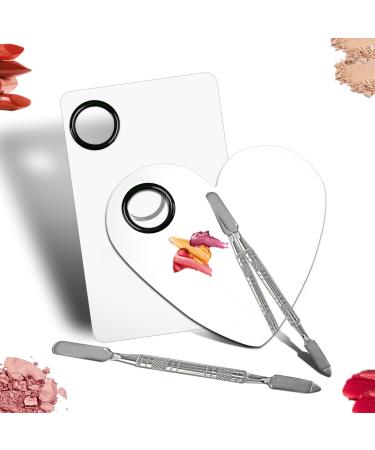 Penubuy Upgrade Mixing Makeup Palette Heart Stainless Steel Cosmetic Palette with Spatula Tool Nail-art Mixing Palette for Cosmetic Pigment Blending Small Rectangle&Heart - Buy Online on GoSupps.com