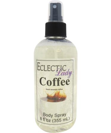 Eclectic Lady Coffee Scented Body Spray Double Strength Moisturizing Fragrance Hydrating Vegetable Glycerin Handcrafted in USA Phthalate-Free - Wake up with Fresh Scented Coffee Fragrance (8 oz) Double Strength 8 Fluid Ounces
