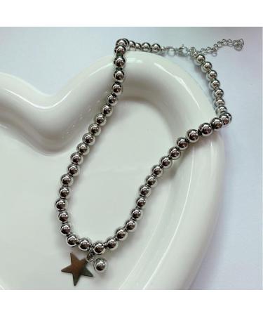 Oralgo Large Ball Chain & Vintage Pearls - Versatile Punk Choker for Women & Girls | Titanium Steel Jewelry - Buy Online on GoSupps.com