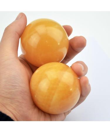 Chinese Jade Baoding Balls 5.1 cm - Yellow | Enhance Wellness & Balance | International Shipping - Buy Online on GoSupps.com