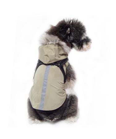 Hunders coat with dishes rain jacket with hood waterproof rain poncho reflective adjustable coat for puppies small medium -sized and large dogs (3xl gray) 3xl gray