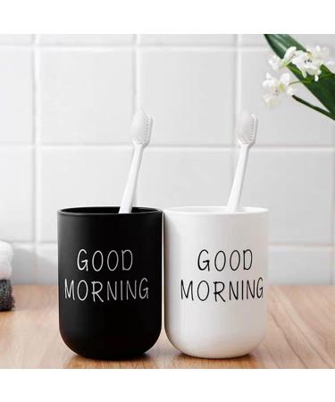Ezydka Toothbrush Mug Set - 2 Plastic Bathroom Cups for Couples | Durable Oral Care Storage | Perfect for Home Use - Buy Online on GoSupps.com