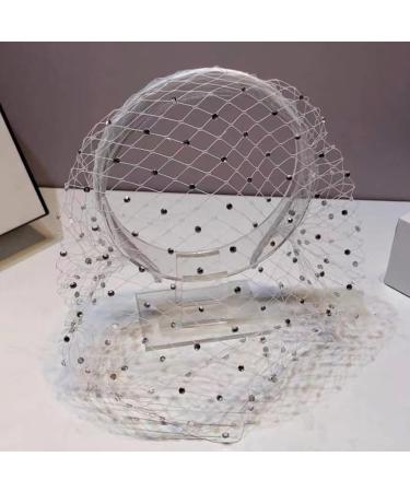 Bottone Headbands for Women Girls Wide Plain Turban Headband Fashion Veil Rhinestones Hair Bands Mesh Hair Hoop White - Buy Online on GoSupps.com