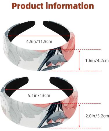 Headbands Women Hair Head Bands 2 Pieces Wide Top Turban Velvet Hair Bands Elastic Headband Flower White Background Cute Fashion Head Wrap 2 Size Multi-colored 4 - Buy Online on GoSupps.com