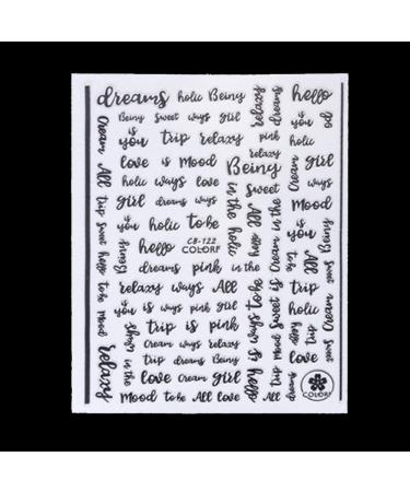 1pc 3d Hollow Letters Nail Art Stickers Black Adhesive Decal Nail Wrap Decor Accessories - Buy Online on GoSupps.com