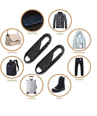 Qazuwa 20 Pack Metal Zipper Pull Tabs Black & Silver Zip Pull Tags for Luggage Bags Jackets & More | International Shipping Available - Buy Online on GoSupps.com