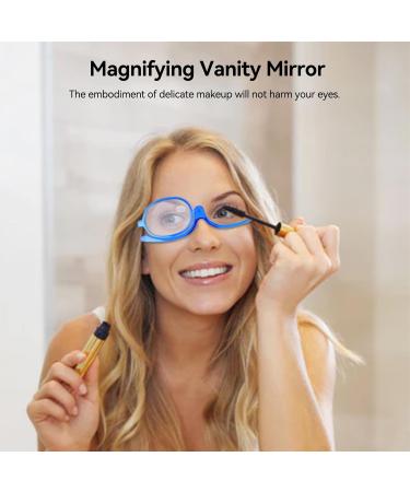 Agate Magnification Makeup Glasses | Rotating Foldable Reading Glasses for Women - Unidirectional Enlargement in Blue - Buy Online on GoSupps.com