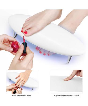 2 in 1 UV LED Nail Lamp with Hand Rest Pillow and Arm Cushion - 48W Nail Dryer for Gel Nails - Beauty Arm Rest Manicure Tool - White - Buy Online on GoSupps.com
