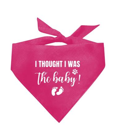 I Thought I was the baby dog hollow dog hill towel dog hill accessories dog triangular cloth dog hill cloth for small medium -sized and large dogs pregnancy announcement dog hair pink - deep pink