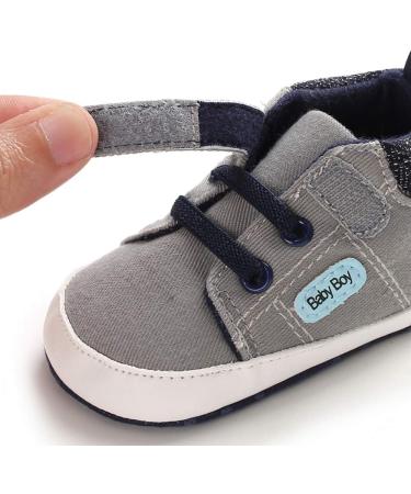 MASOCIO Baby Boy First Walking Shoes | Soft Sole Anti-Slip Prewalker | Gray, Size 1 | 3-6 Months - Buy Online on GoSupps.com
