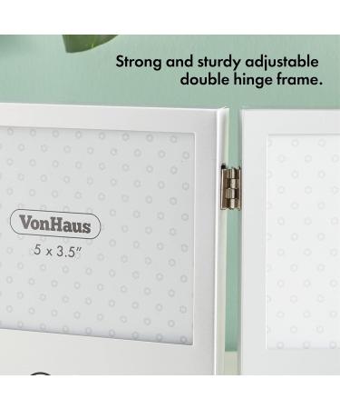 VonHaus Baby Scan Photo Frame - Gender Reveal & Baby Shower Gift - Stainless Steel, Double Hinged Frame with 3 Apertures - Buy Online on GoSupps.com