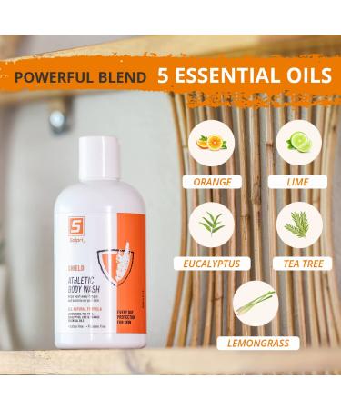 Solpri Shield Athlete's Body Wash with Lemongrass, Tea Tree, Eucalyptus Oils - 8 fl oz - Buy Online on GoSupps.com