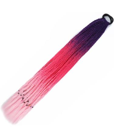 24" Colored Braids Ponytail Extensions with Elastic Hair Tie 12 Strands Rainbow Braided Synthetic Ponytail Hairpieces for Women Girls (Color : C25 Size : 24inches) 24inches C25 - Buy Online on GoSupps.com