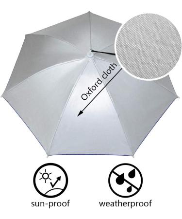 Vi Umbrella Hat - Adult and Kids Folding Cap for Beach, Fishing, Golf - Silver - Buy Online on GoSupps.com