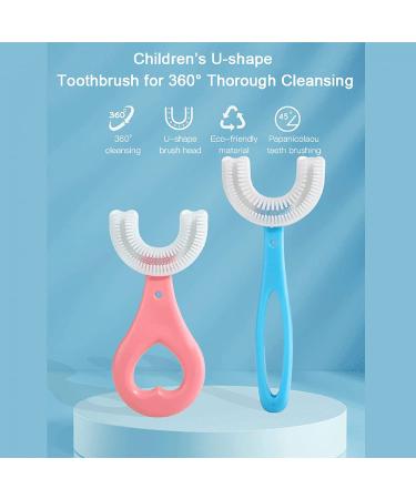Dirk41 Kids U Shaped Toothbrush 2/4PCS - Blue 360 Oral Care for Children - Buy Online on GoSupps.com