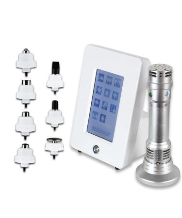 Shock wave therapy device is professional ED shock wave therapy professional ED shock wave therapy device with 7 massage heads muscle massage device for chronic pain relief (color: silver)