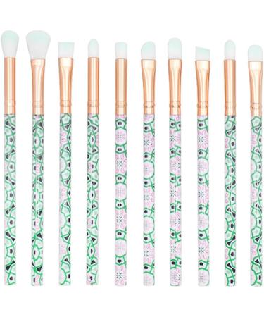 Housoutil 10pcs Green Supplies Hair Handle Beauty Eye Plastic Care Eyeshadow Cosmetic Makeup - Buy Online on GoSupps.com