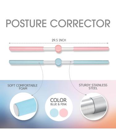 BILITY Posture Crossbar Stretching Stick | Ultimate Back Straightener | Stainless Steel & Foam | Pink - Buy Online on GoSupps.com