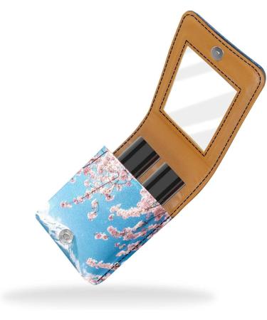 Travel Lipstick Organizer Case | Portable Makeup Bag with Mirror | Cherry Blossoms Design - Perfect for International Shipping - Buy Online on GoSupps.com