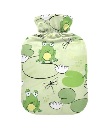 Hot water bottles with cover frogs dragonflies hot water bags for pain relief warming hands water heating pad 2 liters