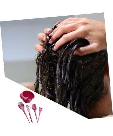 Angoily 1 Set Hairdressing Tool Hair Color Mixing Bowl Hair Tint Bowl Applicator Mixology Kit Pro Tools Home Highlight Kit Hair Coloring Stirrer Hair Dye Cream Stirrer Major Abs Red Brush - Buy Online on GoSupps.com