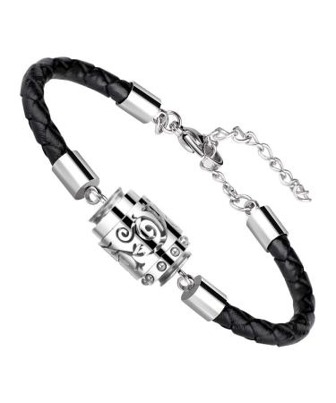 Essential Oil Diffuser Bracelet Aromatherapy Bracelet Stainless Steel Locket Bracelet with Leater Adjustable Wristband Diffusing Bracelet for Mother's Day Women&Men Silver
