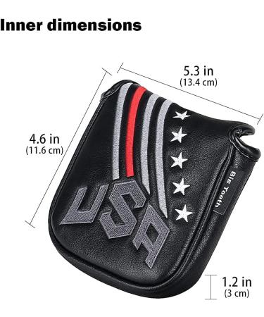 USA Stripe & Star Big Teeth Golf Putter Cover | Square Half Heel Shaft Mallet Head Cover | Fits Most Brand Putters - Buy Online on GoSupps.com