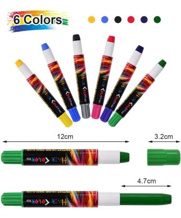 6 Colors Hair Chalk for Girls Kids - Non-Toxic Temporary Hair Dye Pens for Party Cosplay - Washable Hair Color Kit - AOOWU - Buy Online on GoSupps.com
