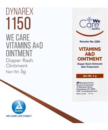Dynarex Vitamins A & D Ointment Skin Protectant for Diaper Rash - 144 Packets - Buy Online on GoSupps.com
