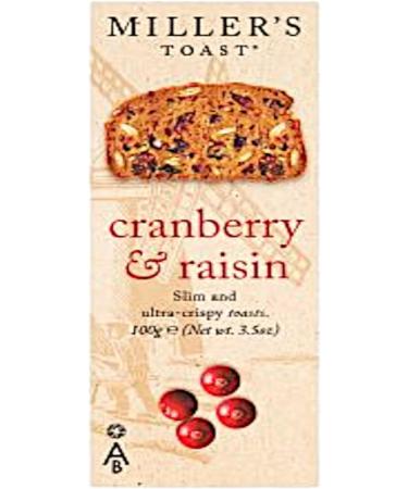 Artisan Cheese Biscuit Variety 2 Pack - Contains Millers Toast Cranberry & Raisin Fig & Sultana (2 x 100g) Thin and Crispy Fruit Toasts - Buy Online on GoSupps.com