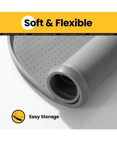 Conlun Gray Bowl Pad for Dogs & Cats - BPA-Free Silicone Mat with High Edges 81x51 cm - Spill-Resistant Feed & Water Mat - Buy Online on GoSupps.com