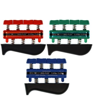 DigiFlex 3-Pack of Hand Exercisers - Resistance Levels (3 lbs / 5 lbs / 7 lbs)