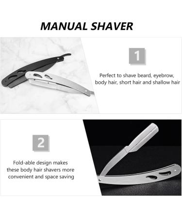 Lurrose Vintage Stainless Steel Razor Holder - Black Manual Razor & Scissors for Eyebrow Trimming | Rustproof Perfect for Men - Buy Online on GoSupps.com