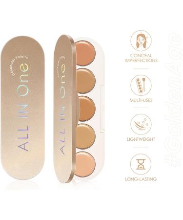 Makeup Contouring Cream Palette 5 Colors Moisturizing Concealer Kit Professional Base Foundation for Highlighting Concealing Z/c - Buy Online on GoSupps.com