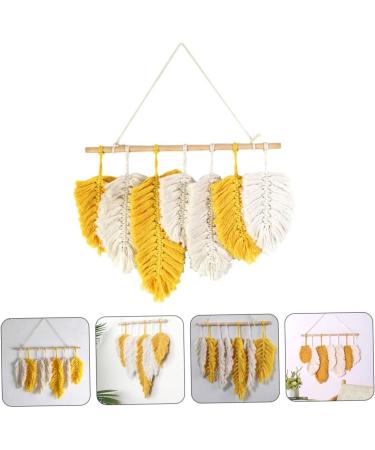 Zerodeko 1pc Wall Decoration Tapestry Wall Tapestry Macrame Hanging Tapestry Nature-inspired Decoration Hand Woven Tapestry Bedroom Background Macrame Wall Leaves Pendant Cotton - Buy Online on GoSupps.com