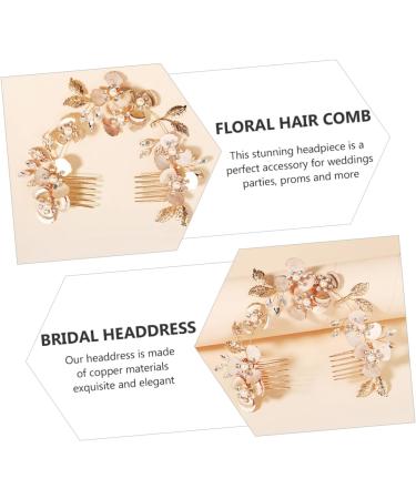 FRCOLOR Pearl Rhinestone Couple Combs Pearl Hairpin Headband Clear Handbag Rhinestone Hair Clips Glass Cosmetic Containers Hair Jewels for Women The Flowers Bride Copper Wire Decorate - Buy Online on GoSupps.com