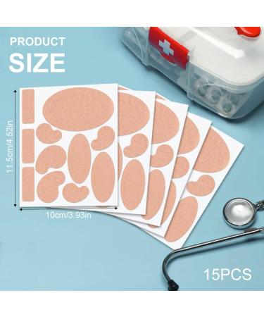 15 Sheets Moleskin Adhesive Pads for Feet Waterproof Adhesive Foam Foot Care Moleskin Tape High-Heeled Sticker Adhesive Moleskin Fabric Flannel Heel Pads for Feet Blister Protection Padding skin color - Buy Online on GoSupps.com