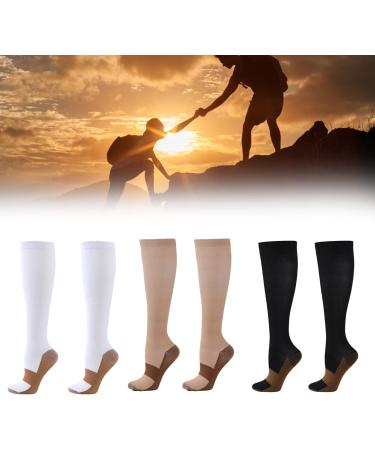 Kenanlan Compression Sports Socks - 3 Pairs of Breathable Knee-High Compression Stockings for Sports (L-XL) - Stretchy Sweat-Absorbing Ideal for Athletes Worldwide - Buy Online on GoSupps.com