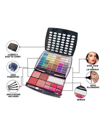 BR Beauty Revolution Glamour Girl Makeup Kit | 43 Eyeshadows 9 Blushes & 6 Lip Glosses - International Shipping Available - Buy Online on GoSupps.com