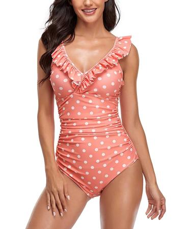 Tankini Ruffles: Swimsuit One Piece Women's Monokini Push Up Bikini V-Neck Sexy Tankini Swimsuit with Leg Swimwear Women's Tankini Tummy Control Swimsuit Women One Piece Beachwear Z-pink S - Buy Online on GoSupps.com