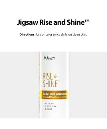 Jigsaw Health Rise & Shine Daily Facial Moisturizer | Featuring Epidermal Growth Factor | 1 Fl Oz - Buy Online on GoSupps.com