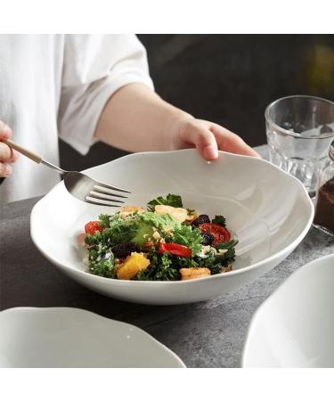 Salad Bowls Mixing Bowls Oblique Mouth Salad Bowl Vegetable and Fruit Plate Home Kitchen White Ceramic Salad Bowl Dessert Bowl Salad Bowl Pasta Bowls(Large) (A2pc Small) - Buy Online on GoSupps.com