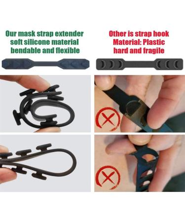Adjustable 5-Piece Mask Strap Extensions - Anti-Tight Ear Hooks & Accessories for Comfort | Black - Buy Online on GoSupps.com