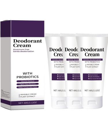 Everywhere Deodorant With Probiotics, Natural Deodorant, Armpit Deodorant Cream, Fights Odors And Bacteria, Naturally Absorbs Moisture (3 Pieces)