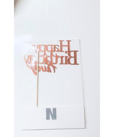 LuciaNArtGB Happy Birthday Aunty Cake Topper (Rose Gold) - Buy Online on GoSupps.com