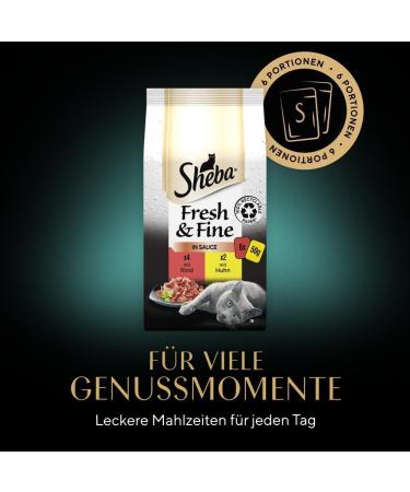 Sheba Fresh & Fine Wet Cat Food - Beef & Chicken in Sauce - High-Quality 36 x 50g Portions - Perfect for Daily Variety - International Shipping - Buy Online on GoSupps.com