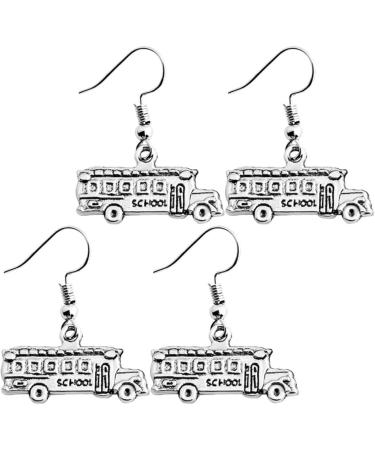 NUOBESTY Stainless Steel Earrings Asymmetrical Earrings 4 Pairs of Ear Rings Zine-Alloy Earrings School Bus Shaped Earrings (Silver) Stainless Steel Earring Stainless Steel Earings - Buy Online on GoSupps.com