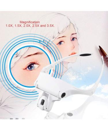 5Pcs 2LED Head Lamps Lens Interchangeable Headband Magnifier Glasses 1.0X/1.5X/2.0X/2.5X/3.5X Magnifications Magnifying Glasses - Buy Online on GoSupps.com