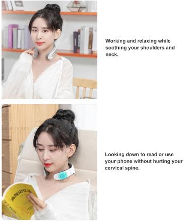 Qcwwy Neck Massager - Intelligent Cervical Massage Device with 8 Intensity Levels | Multifunctional & Electric Neck Protection for Ultimate Relaxation - Buy Online on GoSupps.com